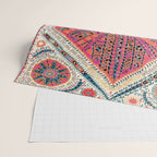 Large Medallion Suzani Bokhara Uzbekistan Embroidery Print Wrapping Paper Gallery Image 2
