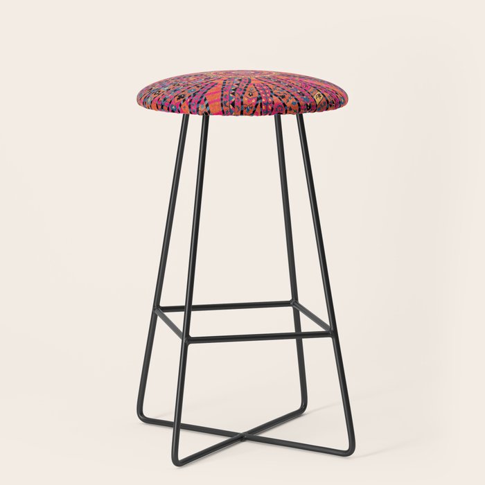 Large Medallion Suzani Bokhara Uzbekistan Embroidery Print Stool Gallery Image 1