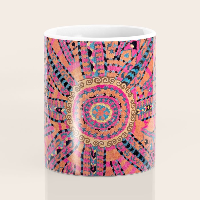 Large Medallion Suzani Bokhara Uzbekistan Embroidery Print Coffee Mug Gallery Image 4
