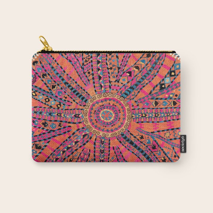 Large Medallion Suzani Bokhara Uzbekistan Embroidery Print Carry All Pouch Gallery Image 1