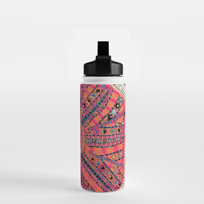 Large Medallion Suzani Bokhara Uzbekistan Embroidery Print Water Bottle Gallery Image 2
