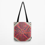 Large Medallion Suzani Bokhara Uzbekistan Embroidery Print Tote Bag Gallery Image 2