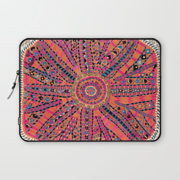 Large Medallion Suzani Bokhara Uzbekistan Embroidery Print Laptop Sleeve Gallery Image 1