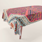Large Medallion Suzani Bokhara Uzbekistan Embroidery Print Tablecloth Gallery Image 1