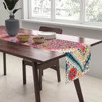 Large Medallion Suzani Bokhara Uzbekistan Embroidery Print Table Runner Gallery Image 2