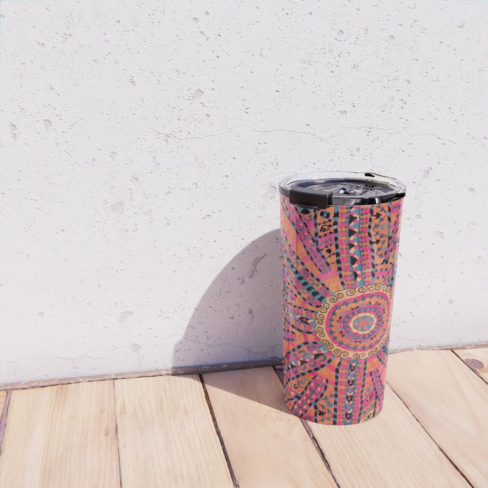Large Medallion Suzani Bokhara Uzbekistan Embroidery Print Travel Mug Gallery Image 4