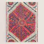 Large Medallion Suzani Bokhara Uzbekistan Embroidery Print Jigsaw Puzzle Gallery Image 1