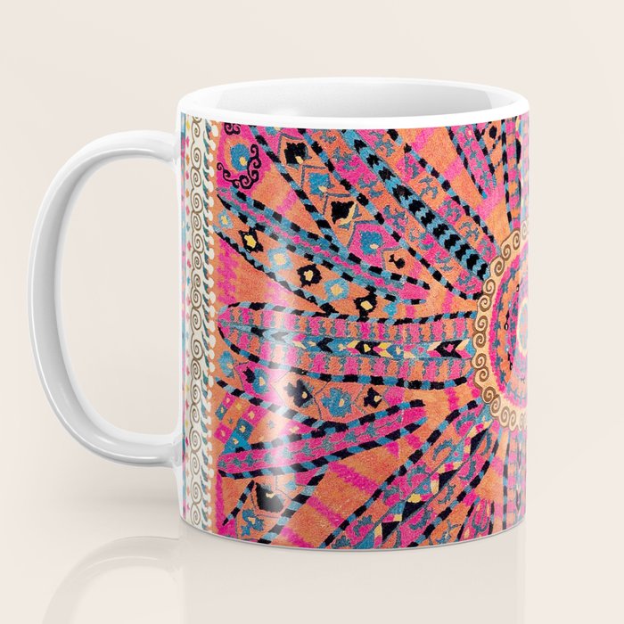 Large Medallion Suzani Bokhara Uzbekistan Embroidery Print Coffee Mug Gallery Image 3