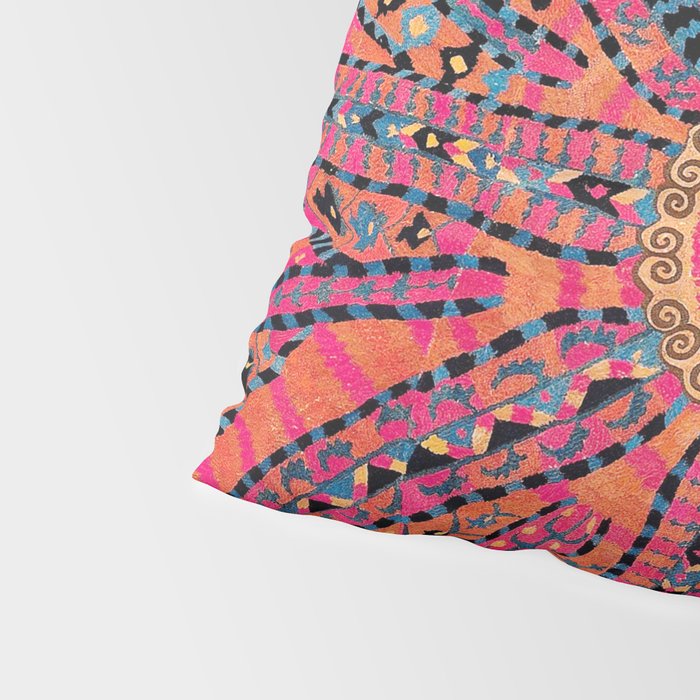 Large Medallion Suzani Bokhara Uzbekistan Embroidery Print Pillow Sham Gallery Image 4