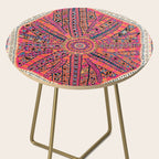 Large Medallion Suzani Bokhara Uzbekistan Embroidery Print Side Table Gallery Image 2