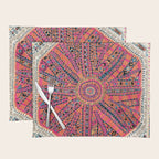 Large Medallion Suzani Bokhara Uzbekistan Embroidery Print Placemat Gallery Image 1