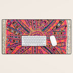Large Medallion Suzani Bokhara Uzbekistan Embroidery Print Desk Mat Gallery Image 1