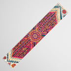 Large Medallion Suzani Bokhara Uzbekistan Embroidery Print Table Runner Gallery Image 3