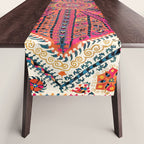 Large Medallion Suzani Bokhara Uzbekistan Embroidery Print Table Runner Gallery Image 1