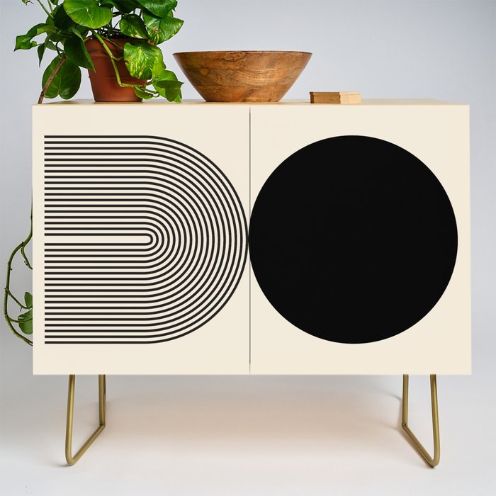 Abstraction_BLACK_DOT_LINE_ART_Minimalism_003C Credenza Gallery Image 1