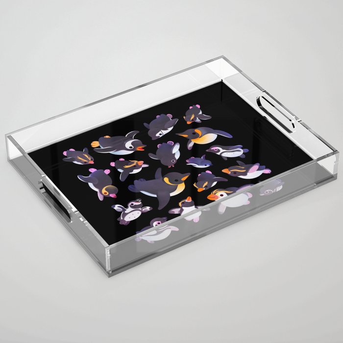 Penguin day - Name /dark Acrylic Tray Gallery Image 1