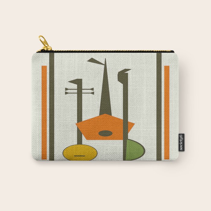 Mid-Century Modern Art Musical Strings Carry All Pouch Gallery Image 1
