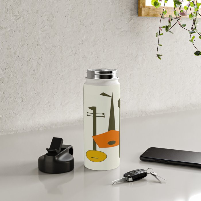 Mid-Century Modern Art Musical Strings Water Bottle Gallery Image 4