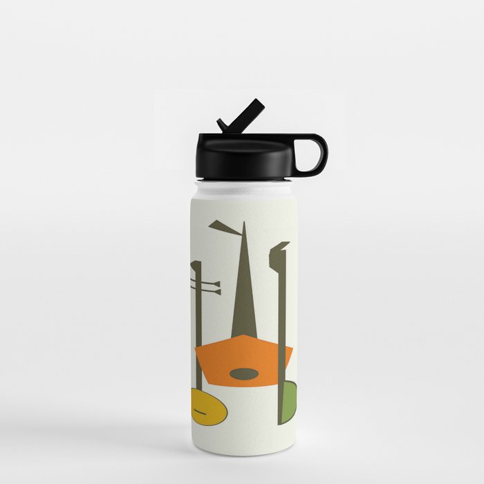 Mid-Century Modern Art Musical Strings Water Bottle Gallery Image 1