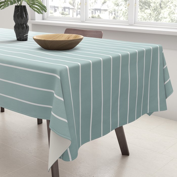 Ombre Arch XVII Natural Teal Gradient Modern Geometric Lines Tablecloth Gallery Image 3