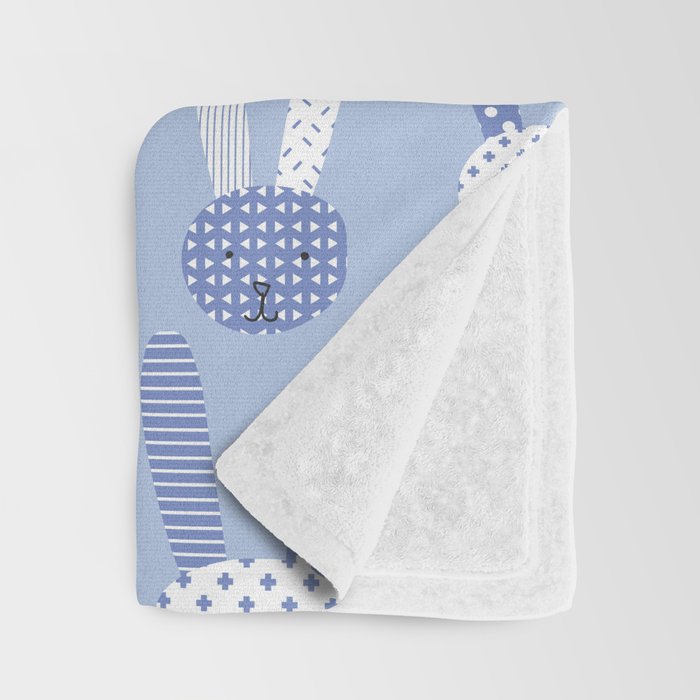 Blue Bunny Throw Blanket Gallery Image 3