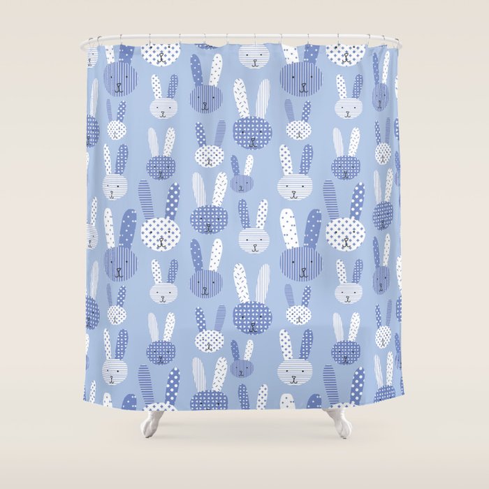 Blue Bunny Shower Curtain Gallery Image 1