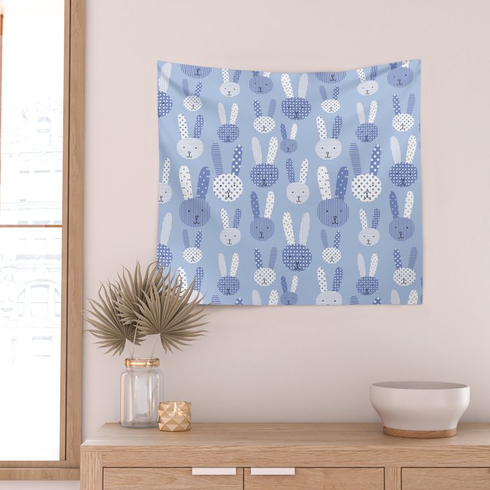 Blue Bunny Wall Tapestry Gallery Image 2