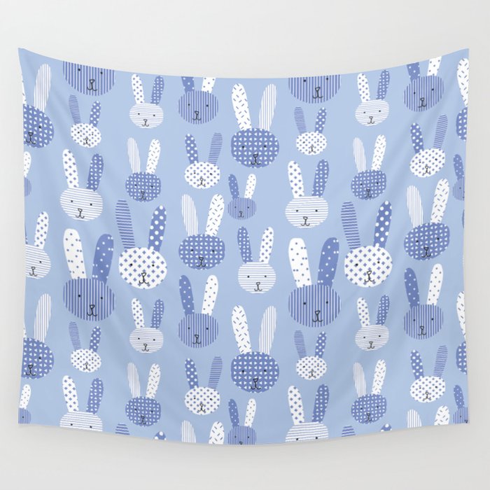 Blue Bunny Wall Tapestry Gallery Image 1