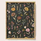 Spring Garden Flower Collection - Charcoal Black Serving Tray Gallery Image 1