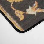 Oushak  Antique Gold Teal Turkish Rug Print Desk Mat Gallery Image 4