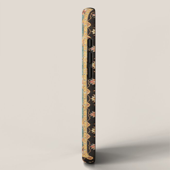 Oushak  Antique Gold Teal Turkish Rug Print iPhone Case Gallery Image 2