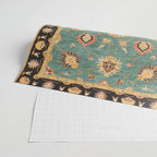 Oushak  Antique Gold Teal Turkish Rug Print Wrapping Paper Gallery Image 2