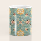 Oushak  Antique Gold Teal Turkish Rug Print Coffee Mug Gallery Image 4