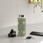 Oushak  Antique Gold Teal Turkish Rug Print Water Bottle Gallery Image 4