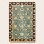 Oushak  Antique Gold Teal Turkish Rug Print Cutting Board Gallery Image 1