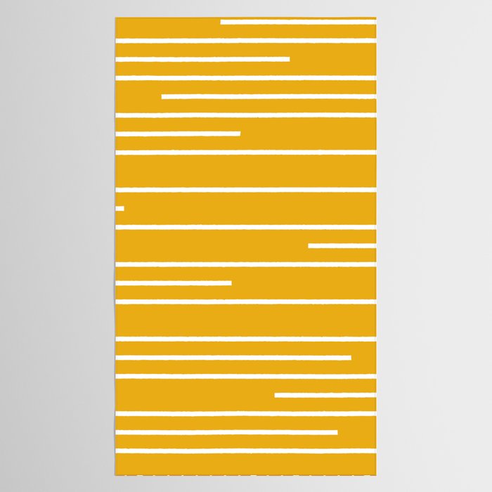 Minimal, Geometric Stripes Pattern in Yellow Tablecloth Gallery Image 2