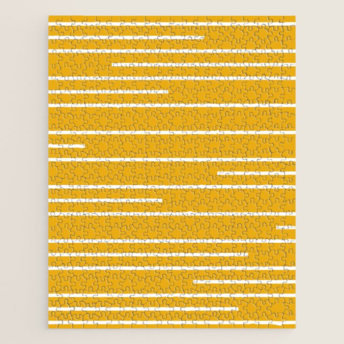 Minimal, Geometric Stripes Pattern in Yellow Jigsaw Puzzle Gallery Image 1