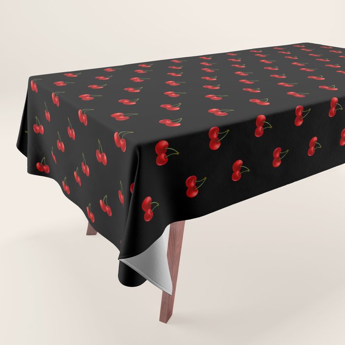 Y2K Cherries - Black Pattern Miniature Tablecloth Gallery Image 1