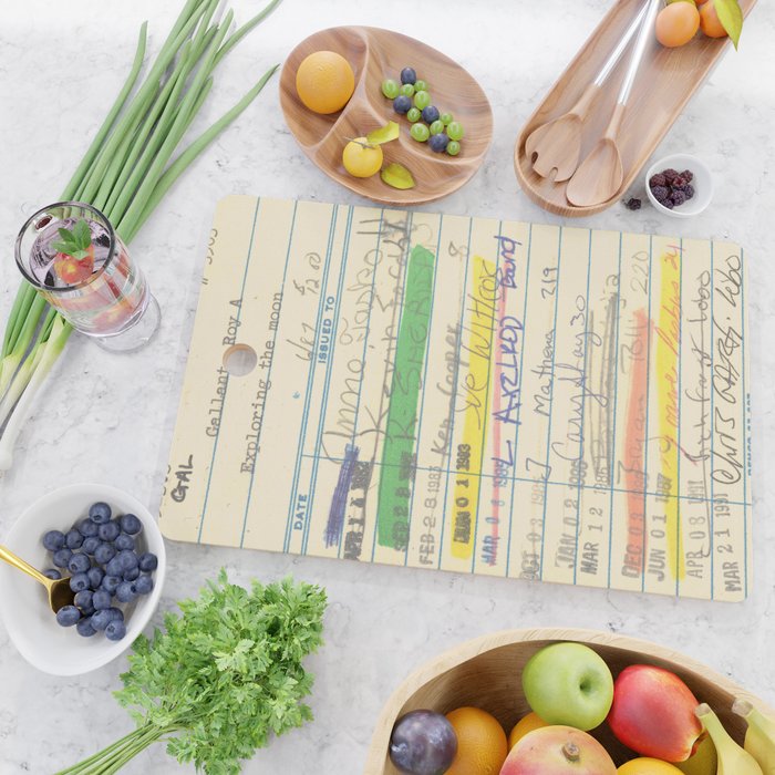 Library Card 3503 Exploring the Moon Cutting Board Gallery Image 2
