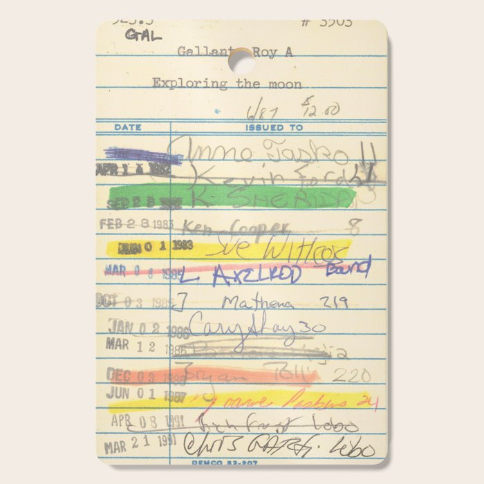 Library Card 3503 Exploring the Moon Cutting Board Gallery Image 1