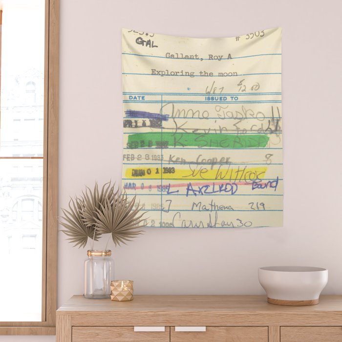 Library Card 3503 Exploring the Moon Wall Tapestry Gallery Image 2