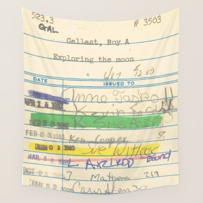 Library Card 3503 Exploring the Moon Wall Tapestry Gallery Image 1