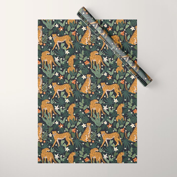 Cheetahs in the tropical Wrapping Paper Gallery Image 1
