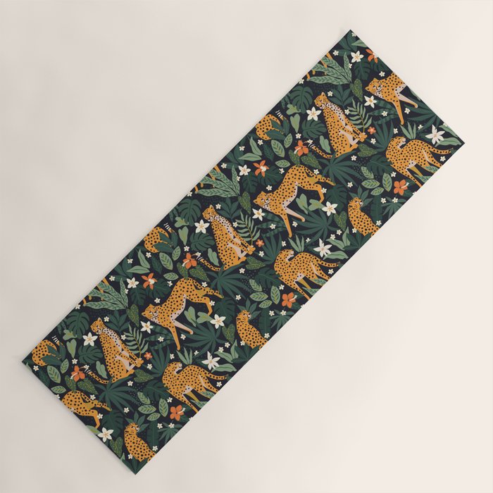Cheetahs in the tropical Yoga Mat Gallery Image 1