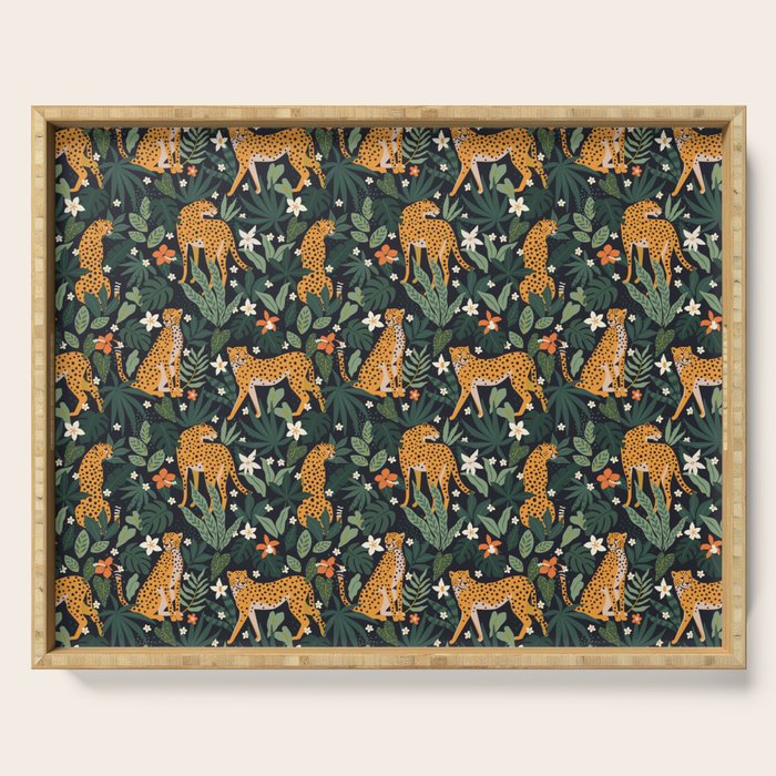 Cheetahs in the tropical Serving Tray Gallery Image 1