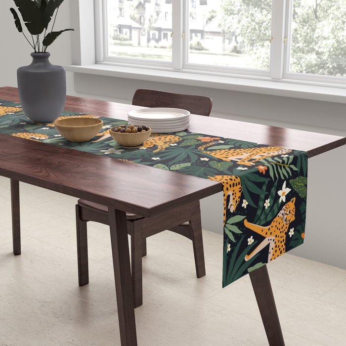 Cheetahs in the tropical Table Runner Gallery Image 2