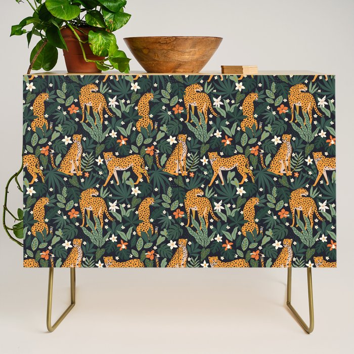 Cheetahs in the tropical Credenza Gallery Image 1