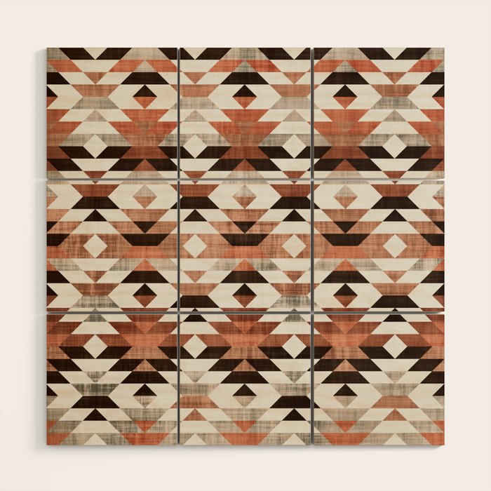 Aztec, Boho Art Prints Wood Wall Art Gallery Image 1