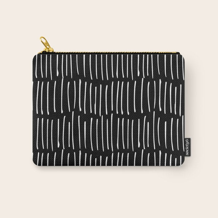 Black and White Minimal Stripe Carry All Pouch Gallery Image 1