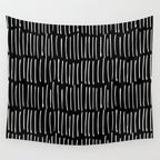 Black and White Minimal Stripe Wall Tapestry Gallery Image 4